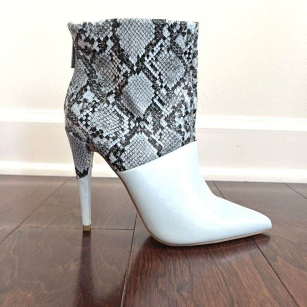 Baby Blue Snakeskin Booties